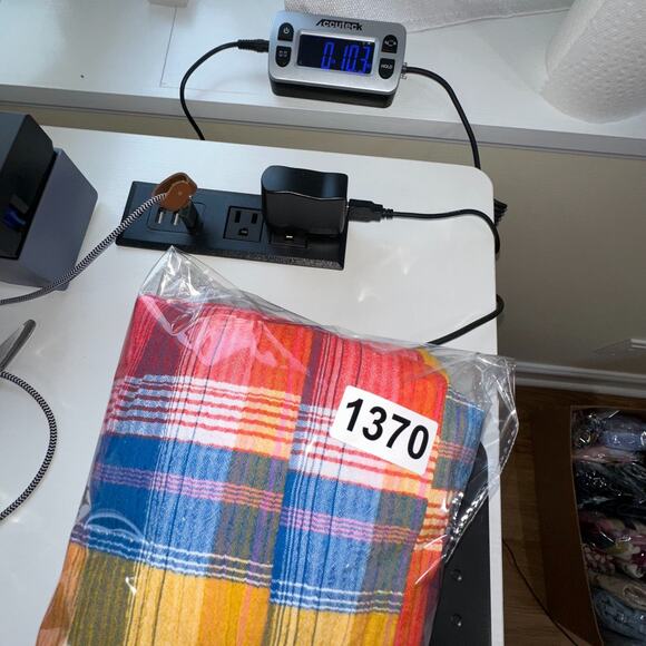 Evereve Dress L Sofia Boho Multicolor Plaid Tiered Button Midi Spaghetti Straps - Picture 10 of 10